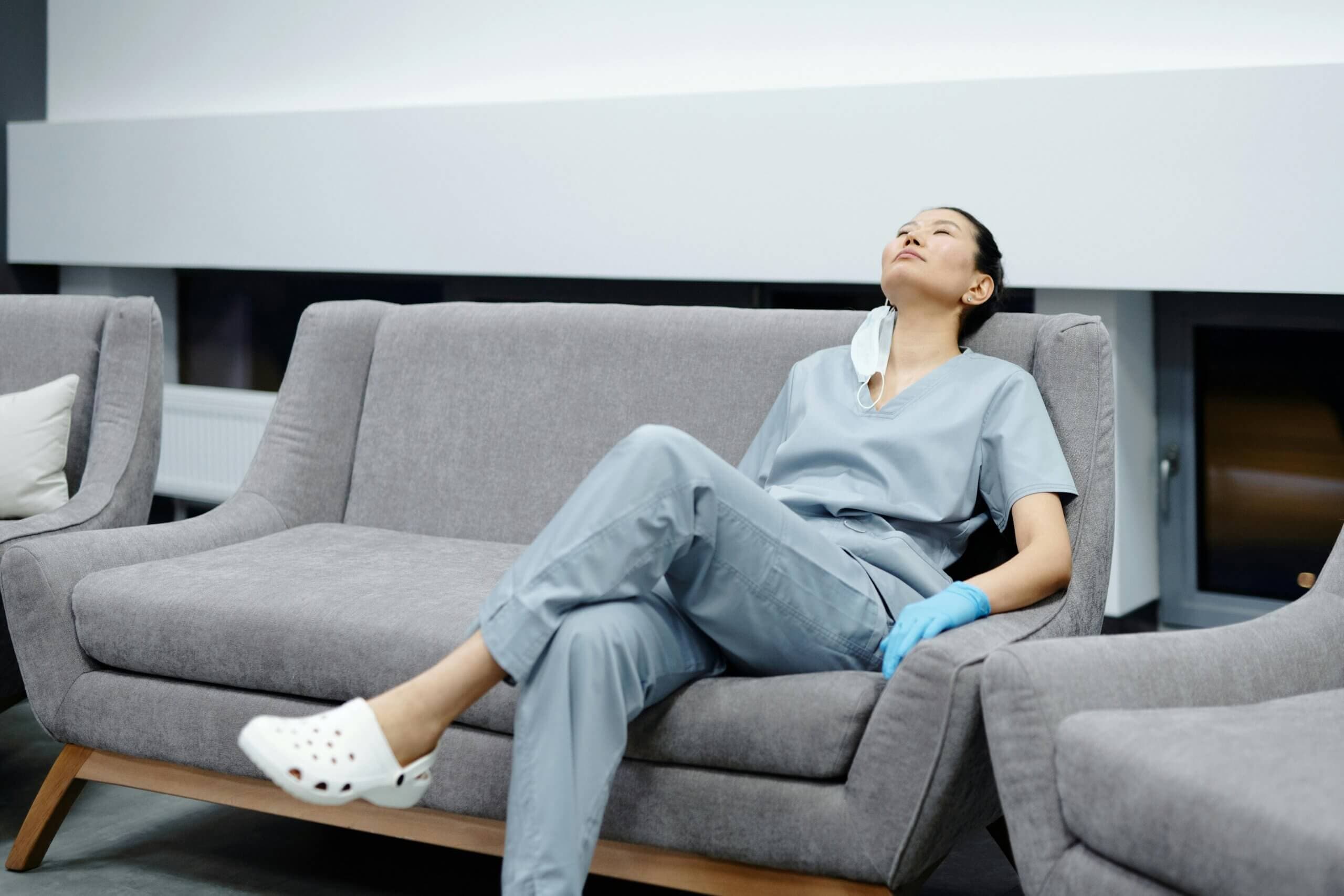 exhausted healthcare worker